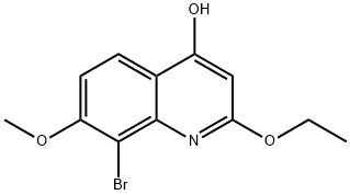 8-溴-2-乙氧基-7-甲氧基喹啉-4-醇,861397-48-0,结构式