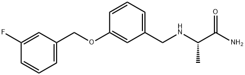 (S)-2-((3-((3-fluorobenzyl)oxy)benzyl)amino)propanamide 化学構造式