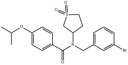 N-(3-bromobenzyl)-N-(1,1-dioxidotetrahydro-3-thienyl)-4-isopropoxybenzamide,862191-71-7,结构式