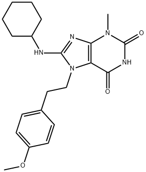 8-(cyclohexylamino)-7-[2-(4-methoxyphenyl)ethyl]-3-methyl-3,7-dihydro-1H-purine-2,6-dione 结构式