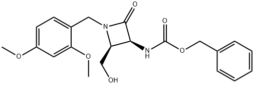 benzyl((2S,3S)-1-(2,4-dimethoxybenzyl)-2-(hydroxymethyl)-4-oxoazetidin-3-yl)carbamate Struktur
