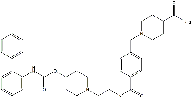1-(2-(3-((4-carbamoylpiperidin-1-yl)methyl)-N-methylbenzamido)ethyl)piperidin-4-yl [1,1'-biphenyl]-2-ylcarbamate Structure