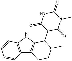 6-hydroxy-3-methyl-5-(2-methyl-2,3,4,9-tetrahydro-1H-pyrido[3,4-b]indol-1-yl)pyrimidine-2,4(1H,3H)-dione Struktur