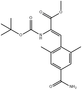 顺式-2-((叔丁氧羰基)氨基)-3-(4-氨甲酰基-2,6-二甲苯基)丙烯酸甲酯,864825-84-3,结构式