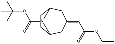 叔-丁基 3-(2-乙氧基-2-氧亚基亚乙基)-8-氮杂二环[3.2.1]辛烷-8-甲酸基酯, 865106-60-1, 结构式