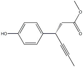 (3S)-3-(4-Hydroxy-phenyl)-hex-4-ynoic acid methyl ester,865233-36-9,结构式