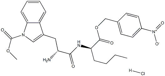 D-Norleucine, 1-(methoxycarbonyl)-D-tryptophyl-, (4-nitrophenyl)methyl ester, monohydrochloride (9CI) Struktur