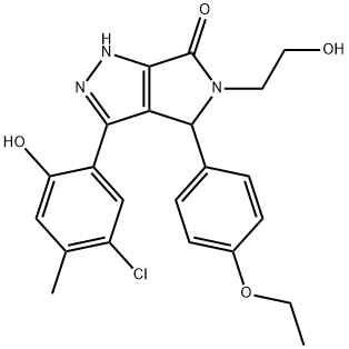 3-(5-chloro-2-hydroxy-4-methylphenyl)-4-(4-ethoxyphenyl)-5-(2-hydroxyethyl)-4,5-dihydropyrrolo[3,4-c]pyrazol-6(1H)-one Struktur