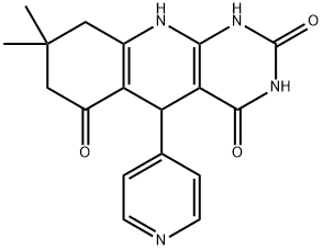 8,8-dimethyl-5-(pyridin-4-yl)-5,8,9,10-tetrahydropyrimido[4,5-b]quinoline-2,4,6(1H,3H,7H)-trione 化学構造式