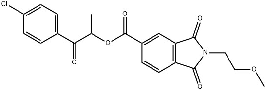 1-(4-chlorophenyl)-1-oxopropan-2-yl 2-(2-methoxyethyl)-1,3-dioxoisoindoline-5-carboxylate Struktur