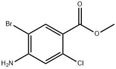 4-Amino-5-bromo-2-chloro-benzoic acid methyl ester, 868406-71-7, 结构式