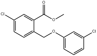 5-chloro-2-[(3-chlorophenoxy)methyl]-Benzoic acid methyl ester,868635-77-2,结构式