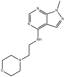 1-methyl-N-[2-(morpholin-4-yl)ethyl]-1H-pyrazolo[3,4-d]pyrimidin-4-amine,869072-52-6,结构式
