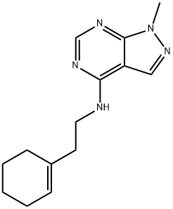 N-[2-(cyclohex-1-en-1-yl)ethyl]-1-methyl-1H-pyrazolo[3,4-d]pyrimidin-4-amine 结构式
