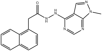 N'-(1-methyl-1H-pyrazolo[3,4-d]pyrimidin-4-yl)-2-(naphthalen-1-yl)acetohydrazide Structure