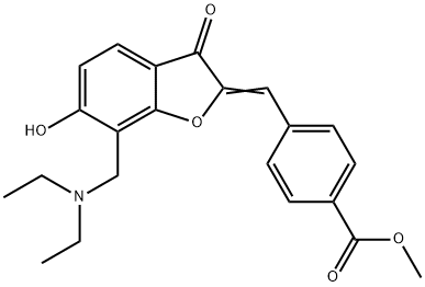 methyl 4-[(Z)-{7-[(diethylamino)methyl]-6-hydroxy-3-oxo-1-benzofuran-2(3H)-ylidene}methyl]benzoate 结构式
