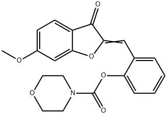 2-[(Z)-(6-methoxy-3-oxo-1-benzofuran-2(3H)-ylidene)methyl]phenyl morpholine-4-carboxylate 结构式