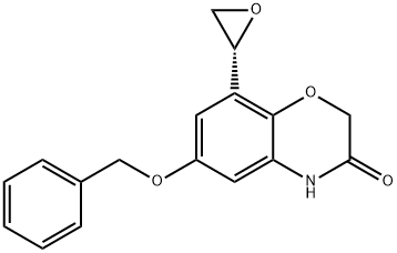(R)-6-Benzyloxy-8-(oxiran-2-yl)-4H-benzo[1,4]oxazin-3-one 化学構造式