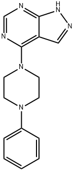 4-(4-phenylpiperazin-1-yl)-2H-pyrazolo[3,4-d]pyrimidine,871335-81-8,结构式