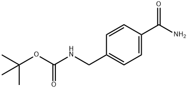 tert-Butyl 4-carbamoylbenzylcarbamate 化学構造式