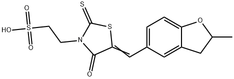 2-{5-[(2-methyl-2,3-dihydro-1-benzofuran-5-yl)methylene]-4-oxo-2-thioxo-1,3-thiazolidin-3-yl}ethanesulfonic acid|