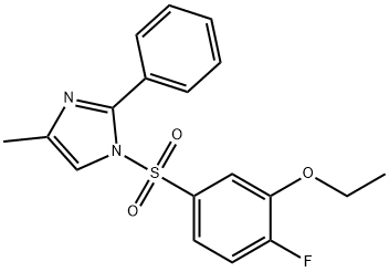 ethyl 2-fluoro-5-[(4-methyl-2-phenyl-1H-imidazol-1-yl)sulfonyl]phenyl ether Structure