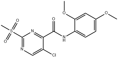 5-chloro-N-(2,4-dimethoxyphenyl)-2-(methylsulfonyl)pyrimidine-4-carboxamide,874355-33-6,结构式