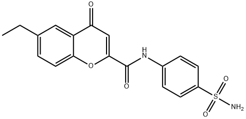 N-[4-(aminosulfonyl)phenyl]-6-ethyl-4-oxo-4H-chromene-2-carboxamide 结构式