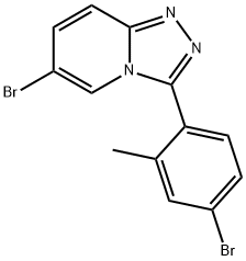 6-Bromo-3-(4-bromo-2-methylphenyl)-[1,2,4]triazolo[4,3-a]pyridine 化学構造式