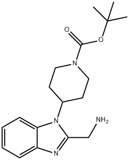 tert-Butyl 4-(2-(aminomethyl)-1H-benzo[d]imidazol-1-yl)piperidine-1-carboxylate Structure