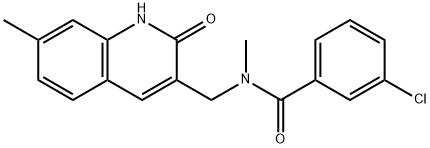 3-chloro-N-[(2-hydroxy-7-methylquinolin-3-yl)methyl]-N-methylbenzamide,876721-39-0,结构式