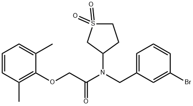 N-(3-bromobenzyl)-2-(2,6-dimethylphenoxy)-N-(1,1-dioxidotetrahydro-3-thienyl)acetamide,877794-66-6,结构式