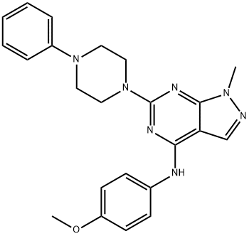 N-(4-methoxyphenyl)-1-methyl-6-(4-phenylpiperazin-1-yl)-1H-pyrazolo[3,4-d]pyrimidin-4-amine Structure