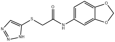 N-(1,3-benzodioxol-5-yl)-2-(1H-1,2,3-triazol-5-ylsulfanyl)acetamide 结构式