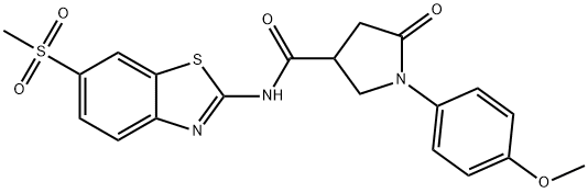 878726-14-8 1-(4-methoxyphenyl)-N-[6-(methylsulfonyl)-1,3-benzothiazol-2-yl]-5-oxopyrrolidine-3-carboxamide