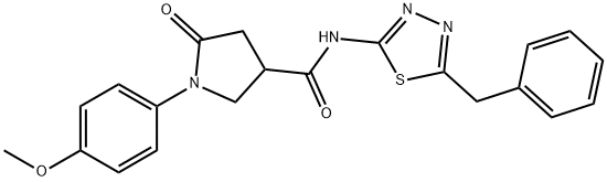 N-(5-benzyl-1,3,4-thiadiazol-2-yl)-1-(4-methoxyphenyl)-5-oxopyrrolidine-3-carboxamide Structure