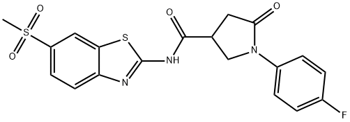 1-(4-fluorophenyl)-N-[6-(methylsulfonyl)-1,3-benzothiazol-2-yl]-5-oxopyrrolidine-3-carboxamide Structure