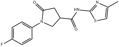 1-(4-fluorophenyl)-N-(4-methyl-1,3-thiazol-2-yl)-5-oxopyrrolidine-3-carboxamide,878731-13-6,结构式