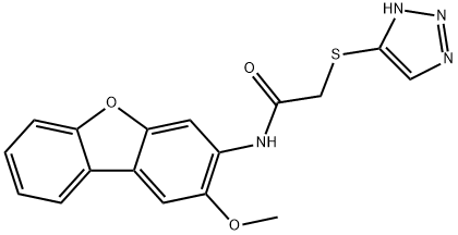 N-(2-methoxydibenzo[b,d]furan-3-yl)-2-(1H-1,2,3-triazol-5-ylsulfanyl)acetamide,879026-73-0,结构式