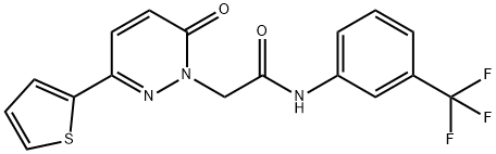 2-[6-oxo-3-(thiophen-2-yl)pyridazin-1(6H)-yl]-N-[3-(trifluoromethyl)phenyl]acetamide,879037-04-4,结构式