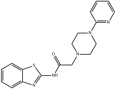 N-(1,3-benzothiazol-2-yl)-2-[4-(2-pyridinyl)-1-piperazinyl]acetamide Structure