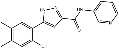 3-(2-hydroxy-4,5-dimethylphenyl)-N-(3-pyridinyl)-1H-pyrazole-5-carboxamide,879454-62-3,结构式
