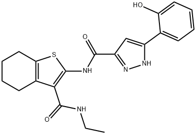 N-[3-(ethylcarbamoyl)-4,5,6,7-tetrahydro-1-benzothiophen-2-yl]-5-(2-hydroxyphenyl)-1H-pyrazole-3-carboxamide|