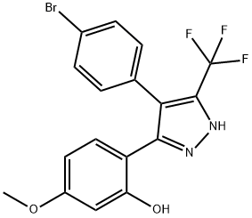 2-[4-(4-bromophenyl)-3-(trifluoromethyl)-1H-pyrazol-5-yl]-5-methoxyphenol Structure