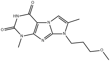 1-(3-Methoxy-propyl)-2,7-dimethyl-1H,7H-1,3a,5,7,8-pentaaza-cyclopenta[a]indene-4,6-dione,879459-52-6,结构式