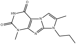 2,7-Dimethyl-1-propyl-1H,7H-1,3a,5,7,8-pentaaza-cyclopenta[a]indene-4,6-dione,879461-28-6,结构式