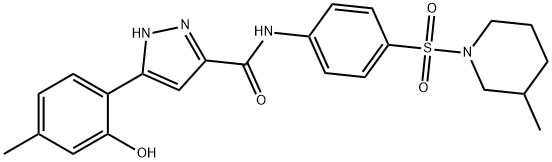 879463-03-3 3-(2-hydroxy-4-methylphenyl)-N-{4-[(3-methyl-1-piperidinyl)sulfonyl]phenyl}-1H-pyrazole-5-carboxamide