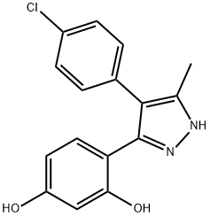 4-[4-(4-chlorophenyl)-5-methyl-1H-pyrazol-3-yl]benzene-1,3-diol 结构式