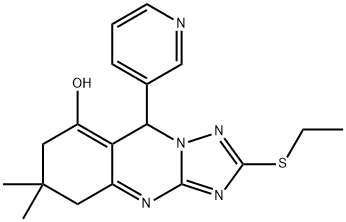 2-(ethylthio)-6,6-dimethyl-9-(pyridin-3-yl)-5,6,7,9-tetrahydro-[1,2,4]triazolo[5,1-b]quinazolin-8-ol|