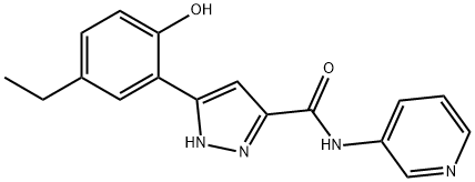 5-(5-ethyl-2-hydroxyphenyl)-N-(pyridin-3-yl)-1H-pyrazole-3-carboxamide,879478-47-4,结构式
